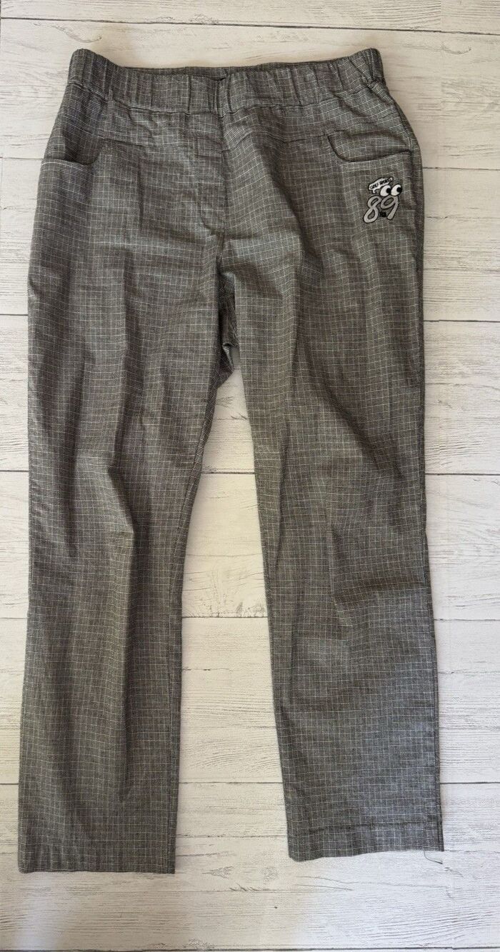 Women's James Golf Wear Grand Slam Plaid Golf Pants Embroidered Snoopy Size 8